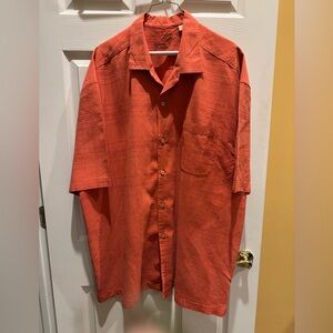 Tommy Bahama Men's SILK Relaxed Fit Orange Coral Short Sleeve Shirt size 2XB